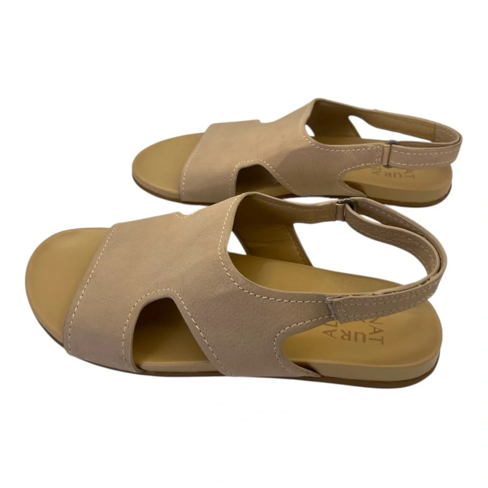 Naturalizer Women’s Nxtgen-Scout Tan Flat Sandals Hook & Loop, Size 7.5 Wide‎
